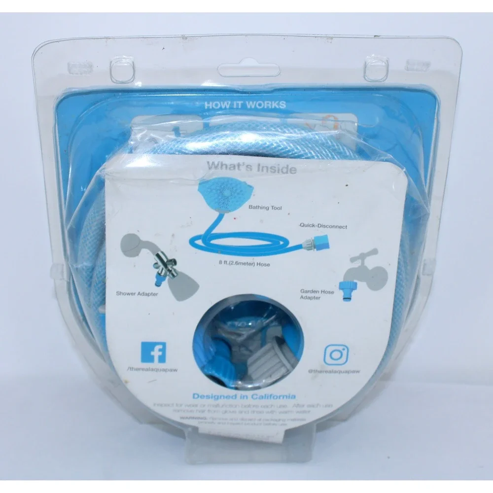 Aquapaw Pet Bathing Tool Sprayer Scrubber Hose Adapter for Dogs Cats